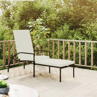 liggestol med fodskammel polyrattan brun
