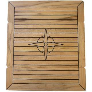 Sammenklappelig bordplade i teak, rektangulær, 60 x 70/35 cm