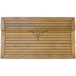 Sammenklappelig bordplade i teak, rektangulær, 100 x 70/35 cm
