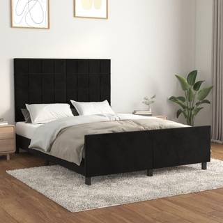 Sengeramme uden madras Sort 140x200 cm Fløjl