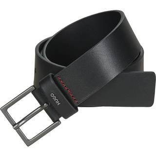 Læderbælte med stropholder dekoreret med logobogstaver