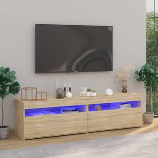Tv-Skab Med Led-Lys 120X35X40 Cm - 2 / 75 cm / Sonoma-eg