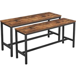 Vasagle bordbænke, sæt med 2, industriel stil, 108 x 32,5 x 50 cm, rustik brun
