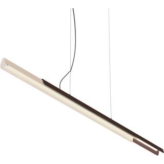kdln Hængelampe Dala lineær, sandhvid/træ, 2.700 K 150 cm
