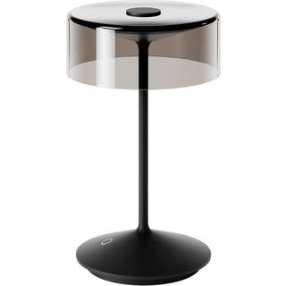 Numotion LED genopladelig bordlampe, sort, glas, IP54, dæmpbar