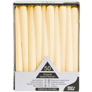 50 stk. Champagnefarvede Stearinlys 25 cm – Tilfør elegance til festen
