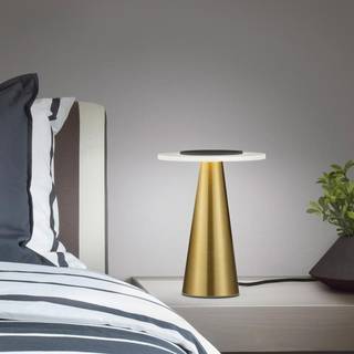 Helestra Bax bordlampe med touchdæmper, messing