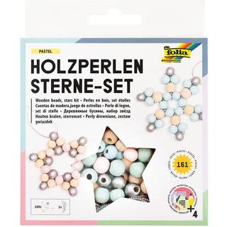 Holzperlen Stern-Set pastel