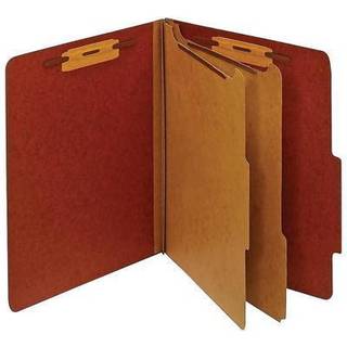 Staples 100% genanvendte klassificeringsmapper Brev 2 Partitions Red 20/Box