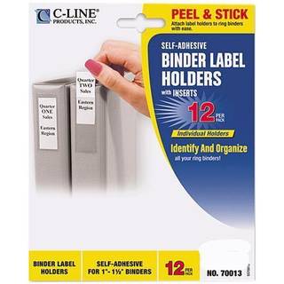 C-line selvkl?bende bindemiddelm?rkere til 1-1/2 """" Ringbindemidler 1 """" X 2-13/16 """" 12 pr. Pakke (70013)