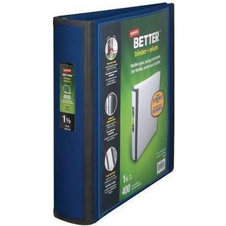Staples Better 1,5-tommer blå 3-ring visbinder – holder 400 ark, forstærket ryg, klar frontlomme til mærkning