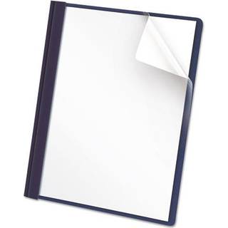 Universal 57122 Clear Front Report Cover Tang Fasteners Letter Size Dark Blue 25/Box (UNV57122)