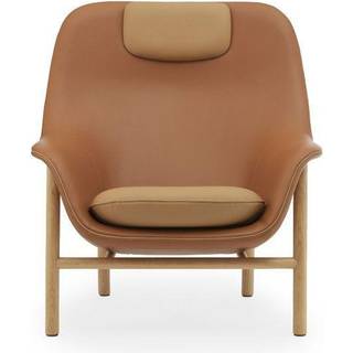 Normann Copenhagen Drape lænestol høj med nakkestøtte eg Ultra læder