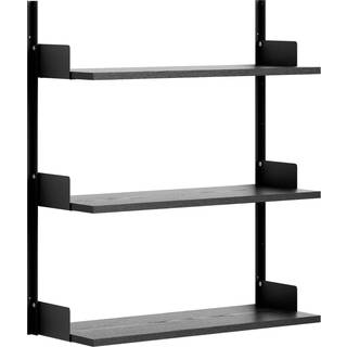 New Works - New Works Wall Shelf 90 - Black Ash/Black - Hylder & Reolsystemer - Knut Bendik Humlevik - Træ farvet,Hvid