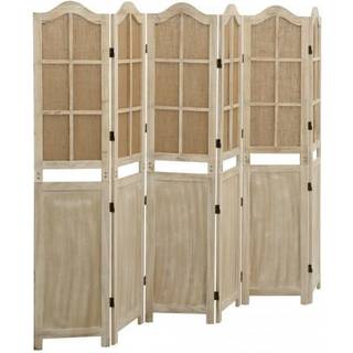6-panels rumdeler 214x165 cm stof brun