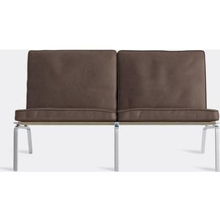 NORR11 Seating - 'The Man' two seat couch, dark brown in Dark Brown Stainless Steel - Upholstered,