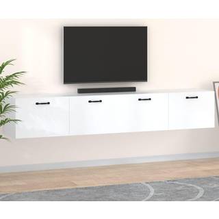 vægskabe 2 stk. 100x36,5x35 cm konstrueret træ hvid