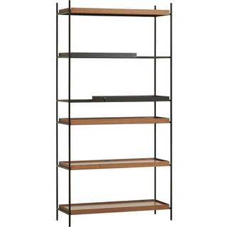 Woud Tray Shelf Reol High Short: 2 Black Wide: 4 Walnut