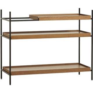Woud Tray Shelf Reol Low Short: 1 Walnut Wide: 2 Walnut