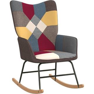 Gyngestol Stof Patchwork - Grå / Uden fodskammel