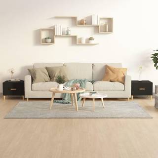 sofaborde 2 stk. 50x50x40 cm konstrueret træ sort