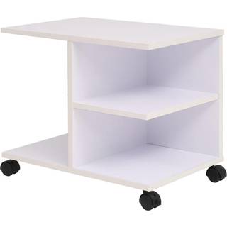 hylde med hjul 50x35x42 cm hvid