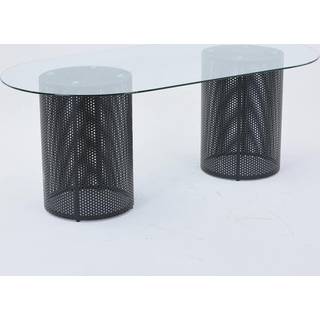 VIND Glasgow spisebord x Josefin Lustig Sort/glas 200 x 100 cm