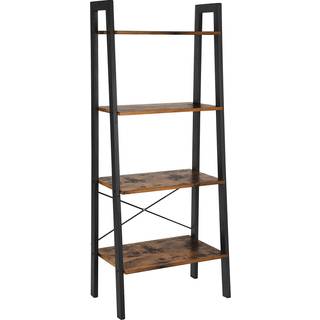 Vasagle Ladder hylde, boghylde, 4-lags industriel opbevaringsstativ, rustik brun