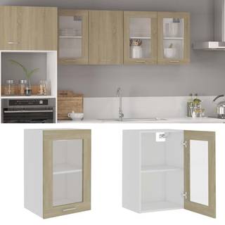 væghængt glasskab 40x31x60 cm konstrueret træ sonoma-eg