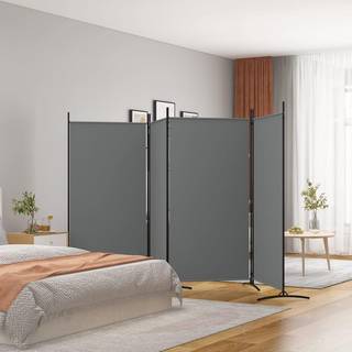 4-panels rumdeler 346x180 cm stof antracitgrå