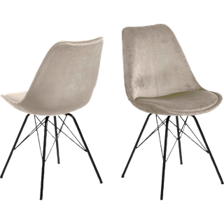 Eris spisebordsstol - sandfarvet velour
