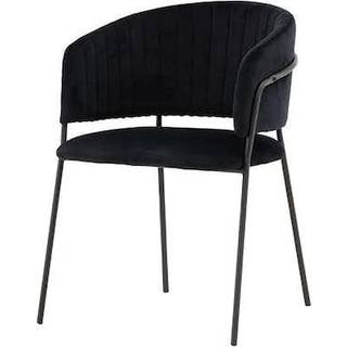 Selma spisestuestol med armlæn velour sort.