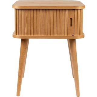 Træ-natbord Barbier med skydedør og rillet front