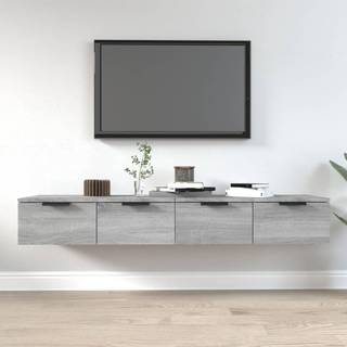 vægskabe 2 stk. 68x30x20 cm konstrueret træ grå sonoma-eg