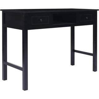skrivebord 108x45x76 cm massivt kejsertræ sort