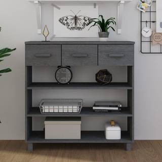konsolbord HAMAR 90x35x90 cm massivt fyrretræ mørkegrå