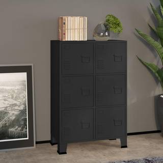 industrielt opbevaringsskab 75x40x115 cm metal sort