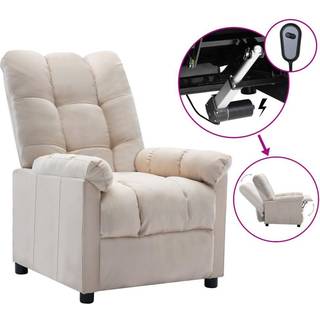 eldrevet lænestol stof Cremefarvet