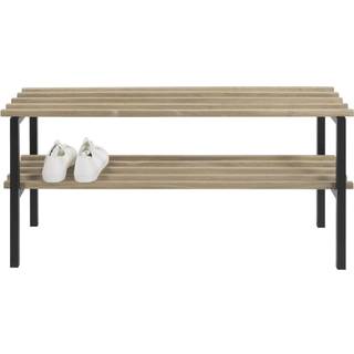 Rizzoli entrébænk med skohylde 100x45 cm egetræ og sort