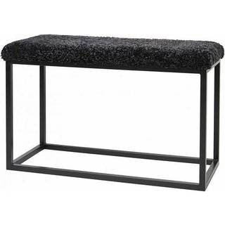 Skinnwille, Palle Bænk fåreskind  80x35 cm Darkgrey/black