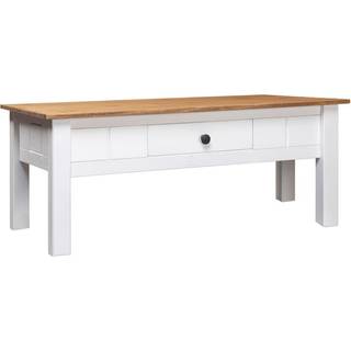sofabord 100x60x45 cm massivt fyrretræ Panama hvid
