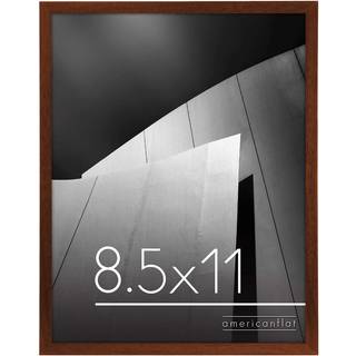 AmericanFlat 8.5x11 Billedramme i mahogni-Tynd gr?nsefotosamme med knust-resistent glas h?ngende hardware og indbygget staffeli til vandret eller