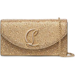 Christian Louboutin Loubi54 Small embellished leather clutch - gold - One Size