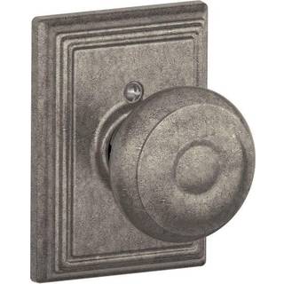 Schlage Lock Company Georgian Knob med Addison Trim Non-Turning Lock Distressed Nickel (F170 Geo 621 Tilføj)