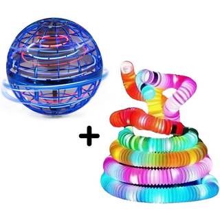 Flying Spinner Ball, blå + 8 x Pop Flash Tubes