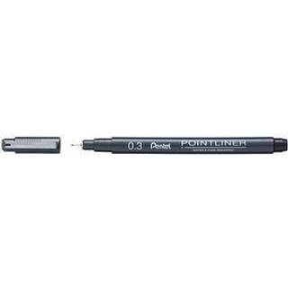 12 x Pentel S20P fineliner 0,3mm sort