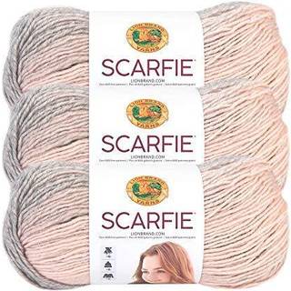 (3 Pack) Lion Brand Yarn Scarfie Voluminy Yarn Pink/Silver