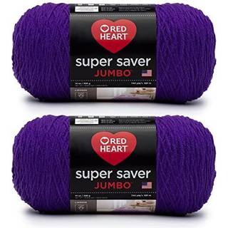 Red Heart Super Saver Jumbo Amethyst garn - 2 pakke med 396 g/14 oz - Akryl - 4 Medium (Worsted) - 744 yards - Strik/hækling