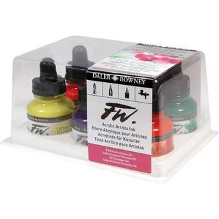 Daler Rowney FW Cardboard Box Starter Set Sæt med akryl blæk 6 x 29,5 ml