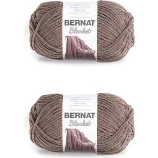Bernat Tæppe Taupe Yarn - 2 Pack med 300 g/10,5 oz - Polyester - 6 Super voluminøs - 220 yards - Strik/hækling